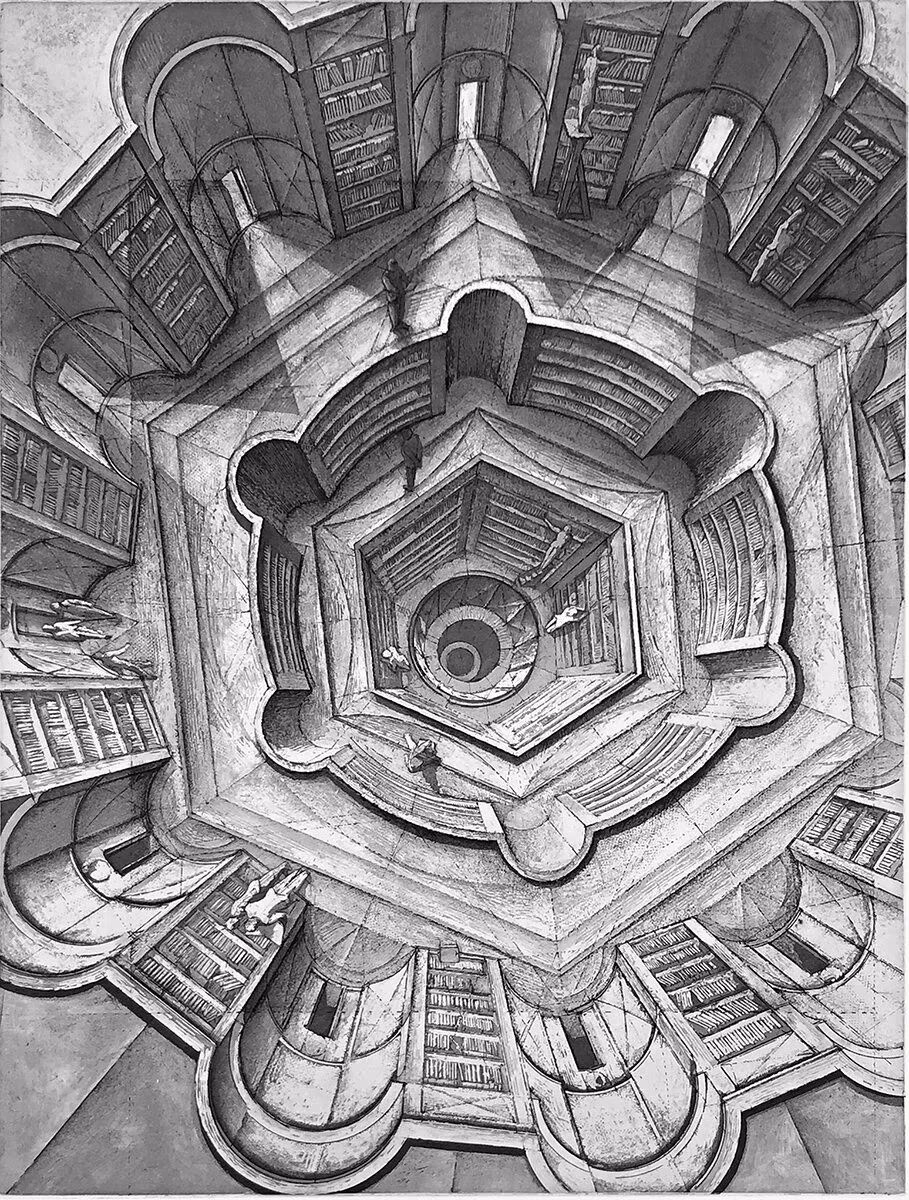 Erik Desmazières, La Bibliothèque de Babel